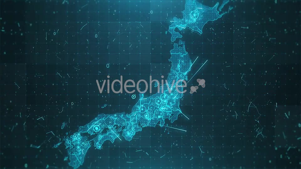Japan Map Background Cities Connections 4K Videohive 18445529 Motion Graphics Image 2