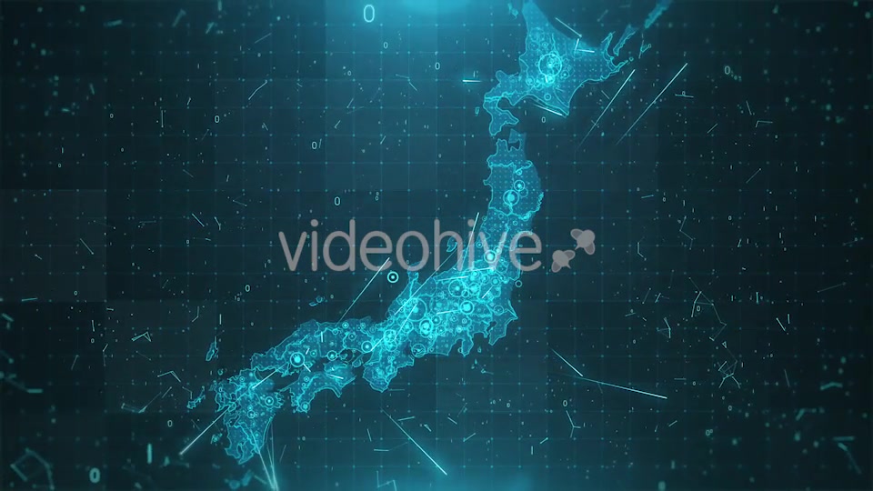 Japan Map Background Cities Connections 4K Videohive 18445529 Motion Graphics Image 3