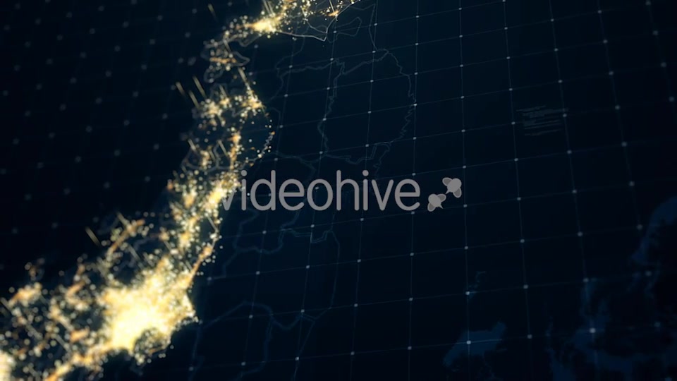 Japan Map Night Lighting Close View HD Videohive 19430144 Motion Graphics Image 3