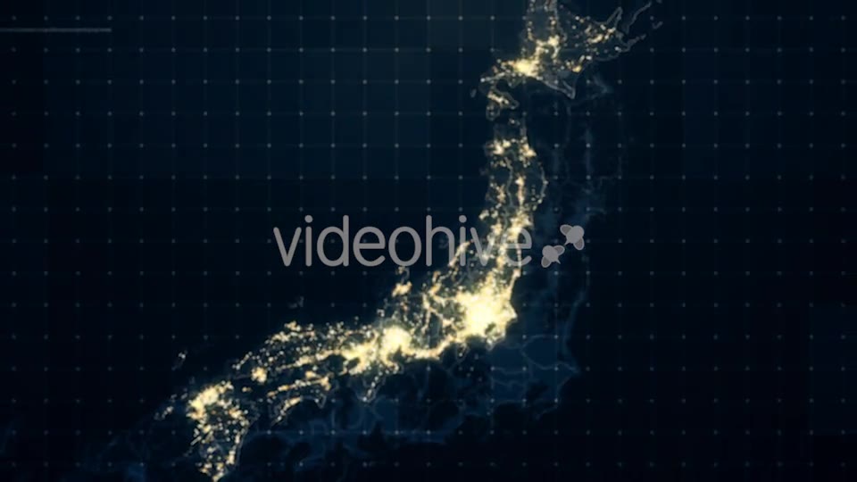 Japan Map Night Lighting Rollback 4K Videohive 19428631 Motion Graphics Image 2