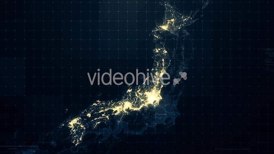 Japan Map Night Lighting Rollback 4K Videohive 19428631 Motion Graphics Image 3