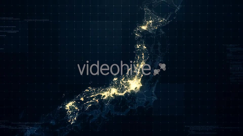 Japan Map Night Lighting Rollback 4K Videohive 19428631 Motion Graphics Image 4