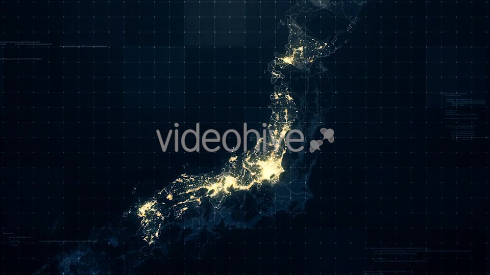 Japan Map Night Lighting Rollback 4K Videohive 19428631 Motion Graphics Image 5