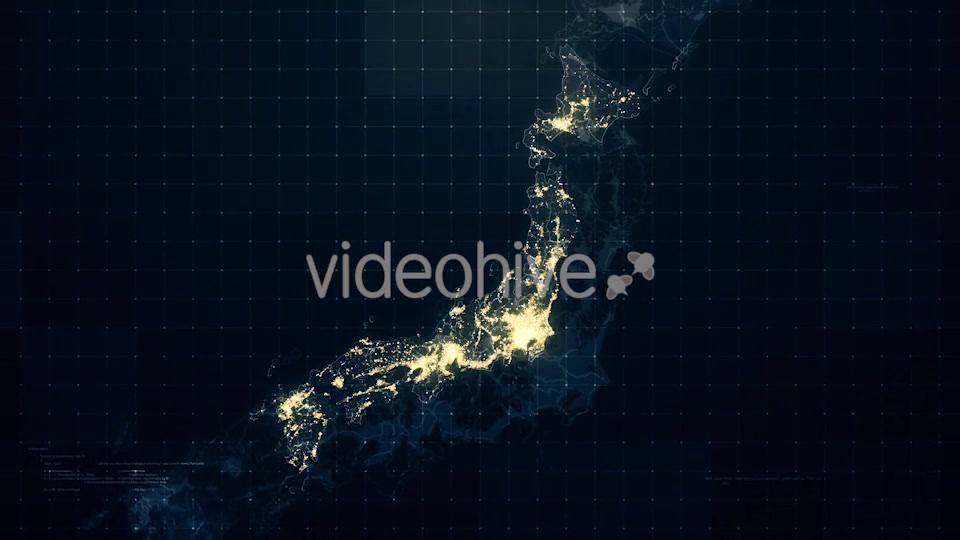 Japan Map Night Lighting Rollback 4K Videohive 19428631 Motion Graphics Image 6