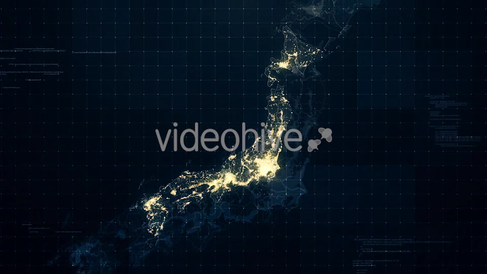 Japan Map Night Lighting Rollback 4K Videohive 19428631 Motion Graphics Image 7