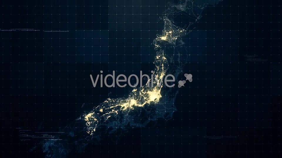 Japan Map Night Lighting Rollback 4K Videohive 19428631 Motion Graphics Image 8