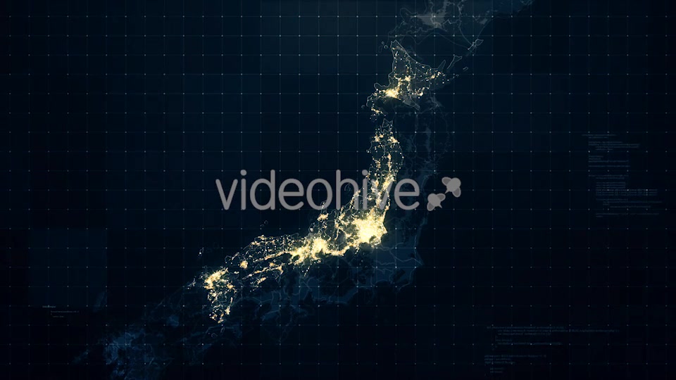 Japan Map Night Lighting Rollback 4K Videohive 19428631 Motion Graphics Image 9