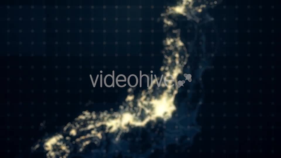 Japan Map Night Lighting Rollback HD Videohive 19429221 Motion Graphics Image 1