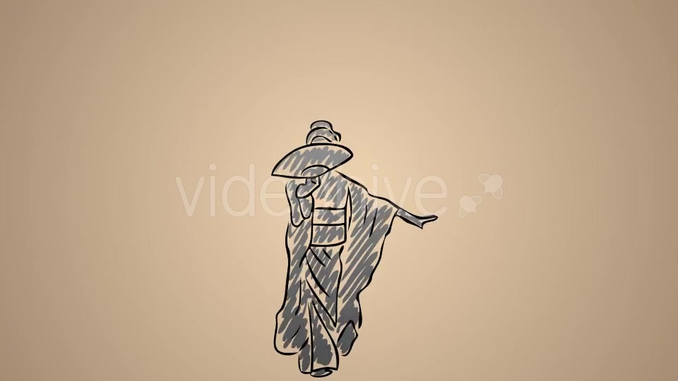 Japanese Girl in Kimono Dancing with a Fan 01 Videohive 20740650 Motion Graphics Image 3