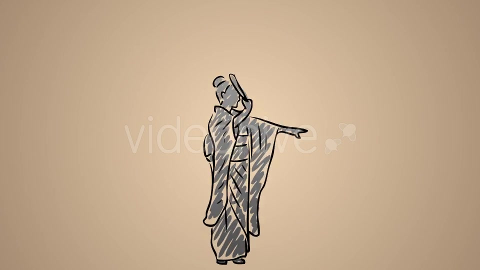 Japanese Girl in Kimono Dancing with a Fan 01 Videohive 20740650 Motion Graphics Image 5