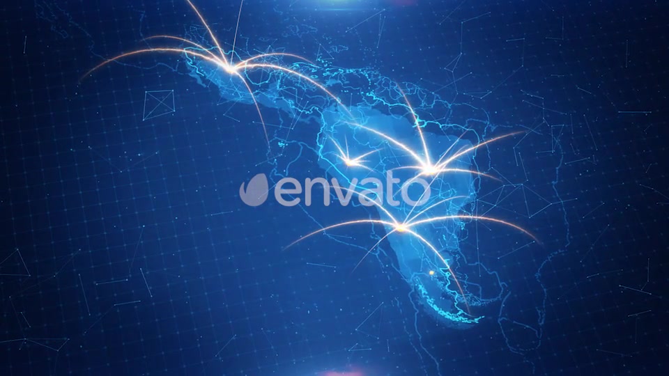 Latin America Map Connections 4K Videohive 21998228 Motion Graphics Image 3