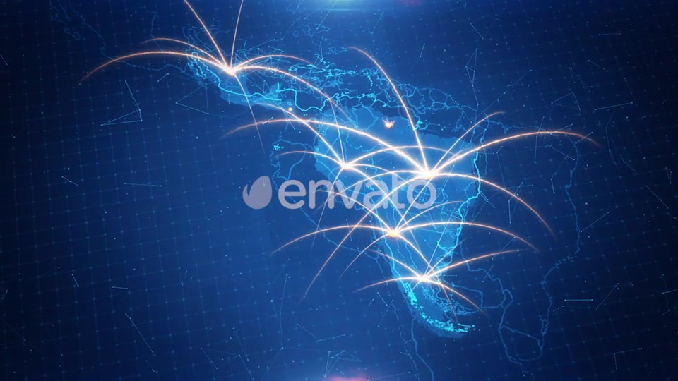 Latin America Map Connections 4K Videohive 21998228 Motion Graphics Image 4