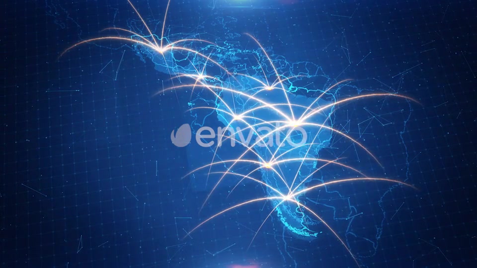 Latin America Map Connections 4K Videohive 21998228 Motion Graphics Image 5