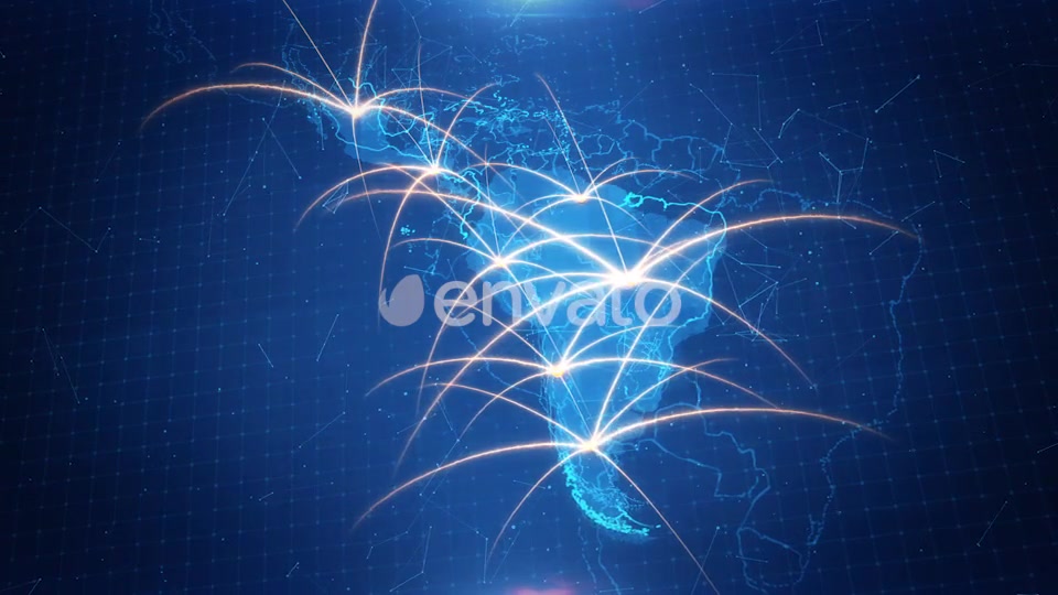 Latin America Map Connections 4K Videohive 21998228 Motion Graphics Image 7