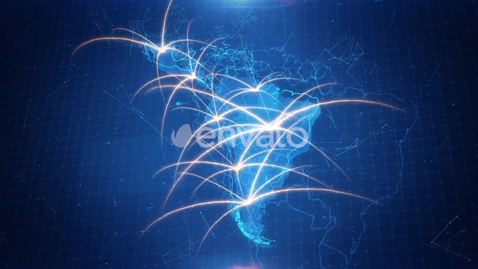 Latin America Map Connections 4K Videohive 21998228 Motion Graphics Image 9