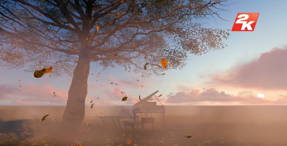 Leaves falling and piano - Videohive Download 19887360