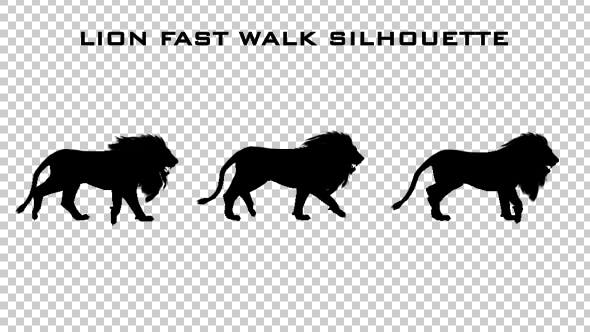 Lion Fast Walk Silhouette Animation - Videohive 20475063 Download