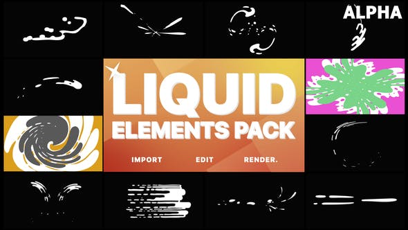Liquid Motion Elements And Transitions | Motion Graphics Pack - Download Videohive 22662649