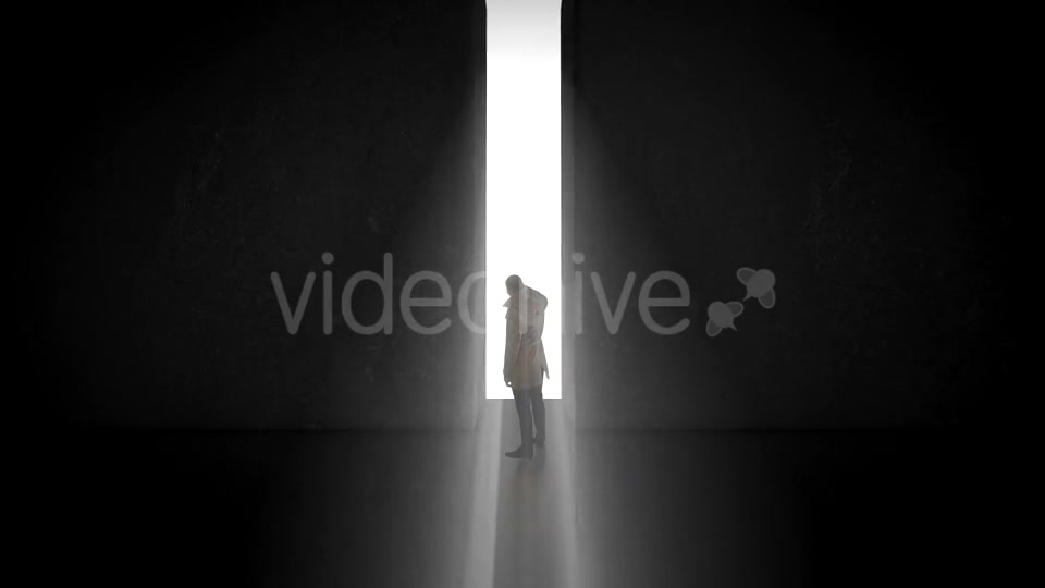 Lonely Businessman Standing in Front of the Huge Gate Videohive 20012955 Motion Graphics Image 3
