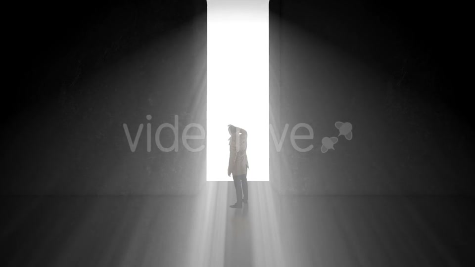 Lonely Businessman Standing in Front of the Huge Gate Videohive 20012955 Motion Graphics Image 5