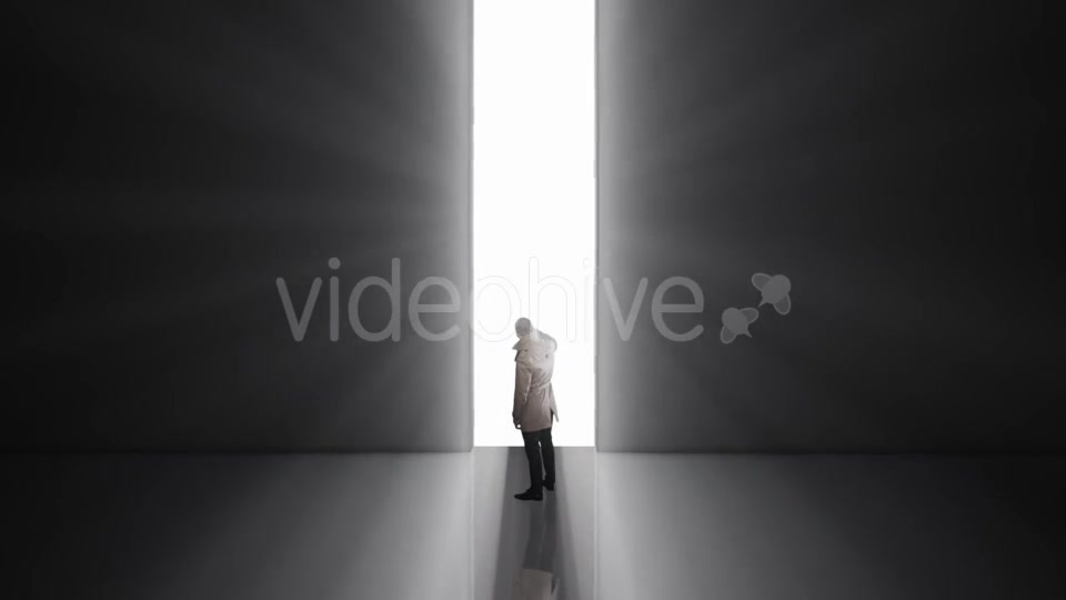 Lonely Man Standing in Front of the Huge Gate Videohive 21497758 Motion Graphics Image 3