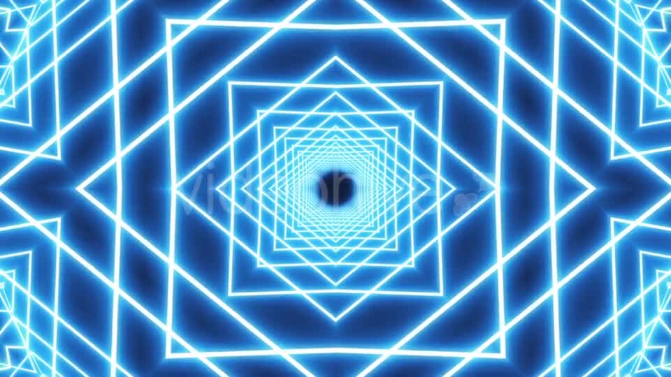 Loop Blue Neon Tunnel Background Videohive 19933334 Motion Graphics Image 1