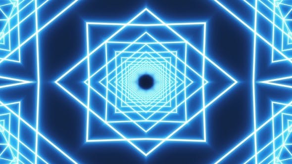 Loop Blue Neon Tunnel Background - Videohive Download 19933334