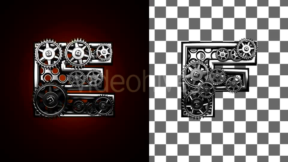 Loop Metal Alphabet with Gears Mechanic Videohive 19103849 Motion Graphics Image 2