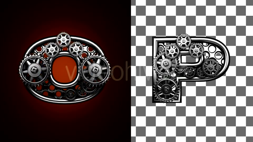 Loop Metal Alphabet with Gears Mechanic Videohive 19103849 Motion Graphics Image 6