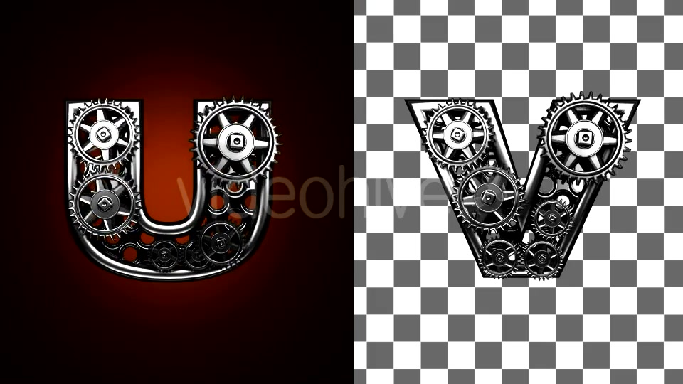 Loop Metal Alphabet with Gears Mechanic Videohive 19103849 Motion Graphics Image 8