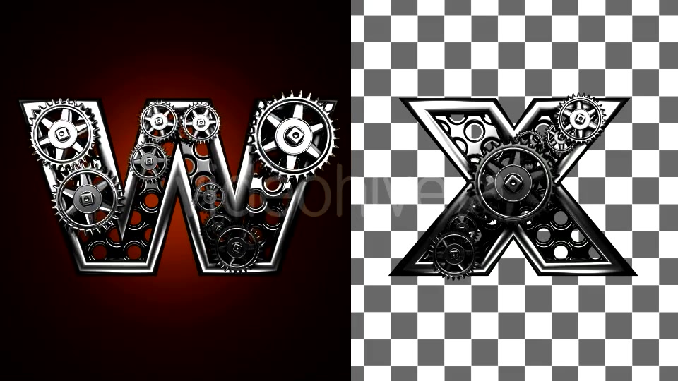 Loop Metal Alphabet with Gears Mechanic Videohive 19103849 Motion Graphics Image 9