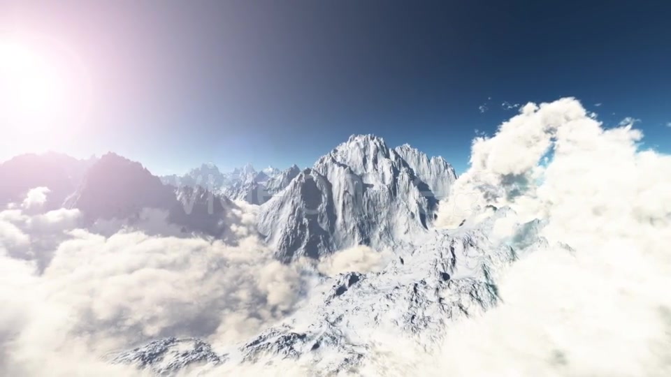 Loop Mountains in Snow and Clouds at Blue Sky Videohive 19540978 Motion Graphics Image 4