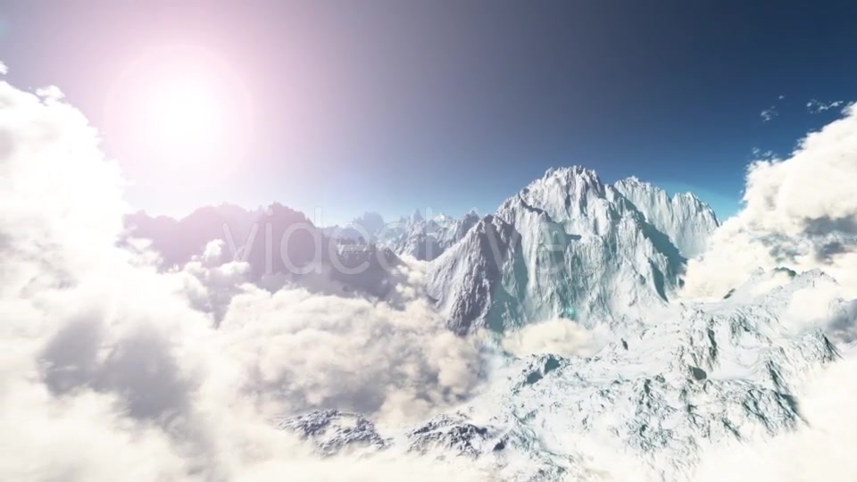 Loop Mountains in Snow and Clouds at Blue Sky Videohive 19540978 Motion Graphics Image 5