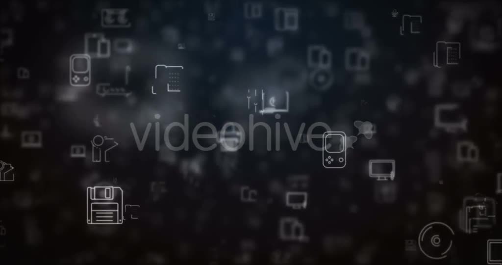 Loop Moved Technology Icons Background Videohive 21436586 Motion Graphics Image 1