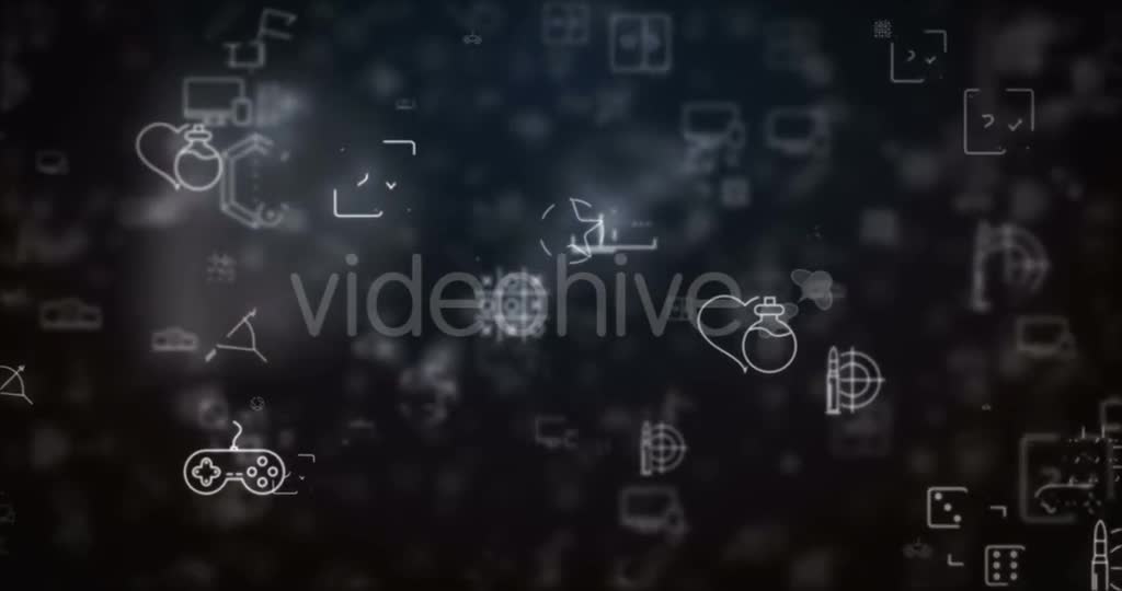 Loop Moved Video Game Icons Background Videohive 21532392 Motion Graphics Image 1