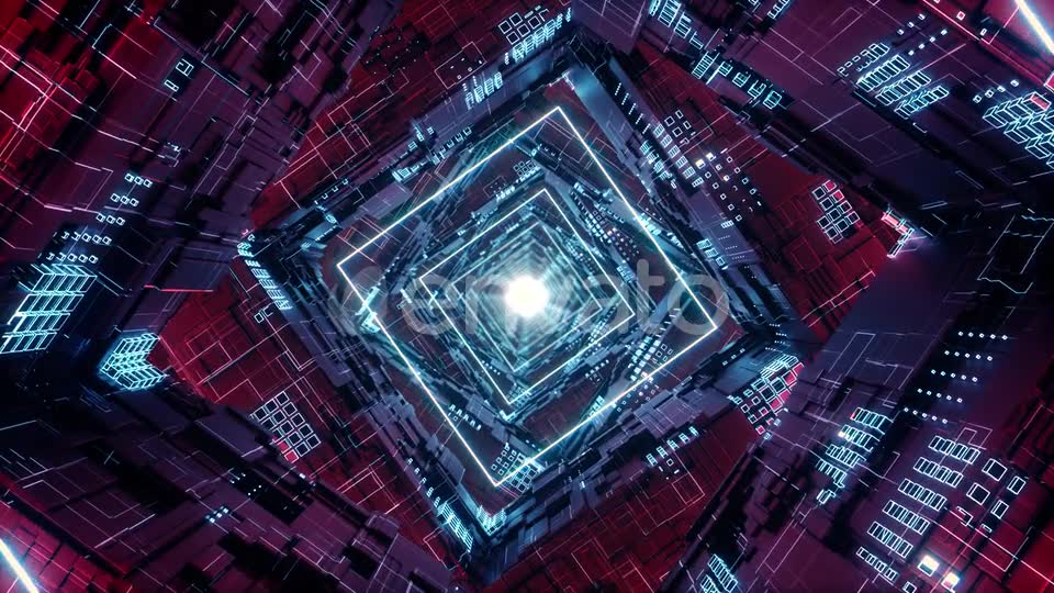 Loop Rhombus Futuristic Neon Tunnel in Videohive 25544545 Motion Graphics Image 2