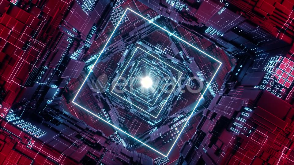 Loop Rhombus Futuristic Neon Tunnel in Videohive 25544545 Motion Graphics Image 3