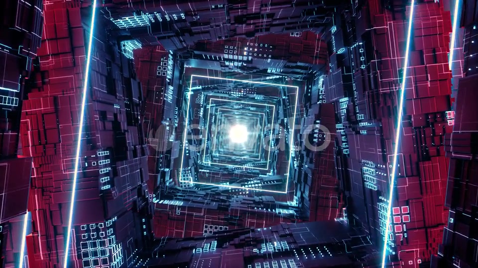 Loop Rhombus Futuristic Neon Tunnel in Videohive 25544545 Motion Graphics Image 4