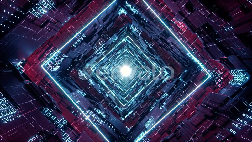 Loop Rhombus Futuristic Neon Tunnel in Videohive 25544545 Motion Graphics Image 6