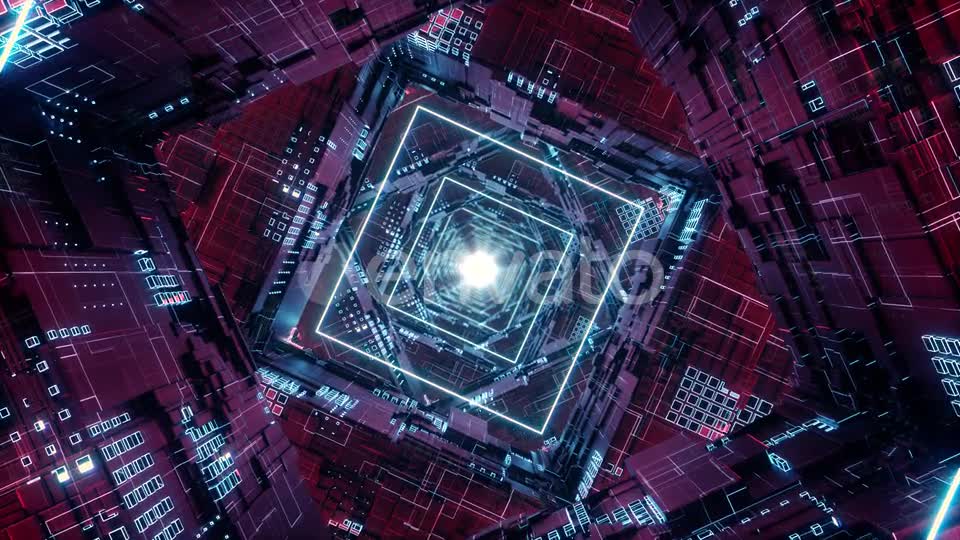 Loop Rhombus Futuristic Neon Tunnel in Videohive 25544545 Motion Graphics Image 7