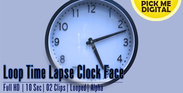 Loop Time Lapse Clock Face - 15986682 Download Videohive