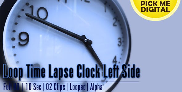 Loop Time Lapse Clock Left Side - Videohive Download 15992949