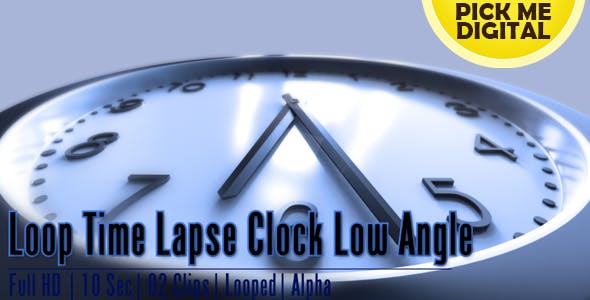 Loop Time Lapse Clock Low Angle - 15992972 Videohive Download