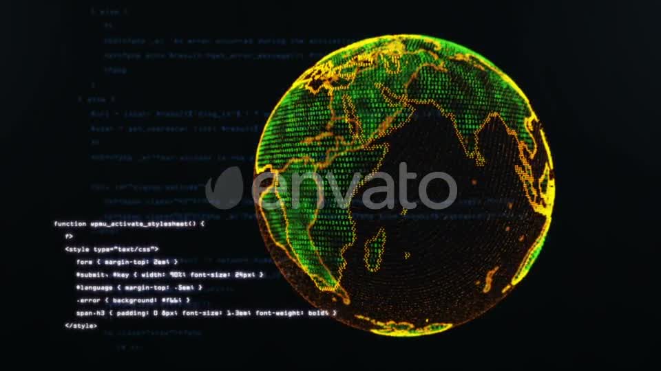 Loopable Program Code with Globe Videohive 21749871 Motion Graphics Image 1