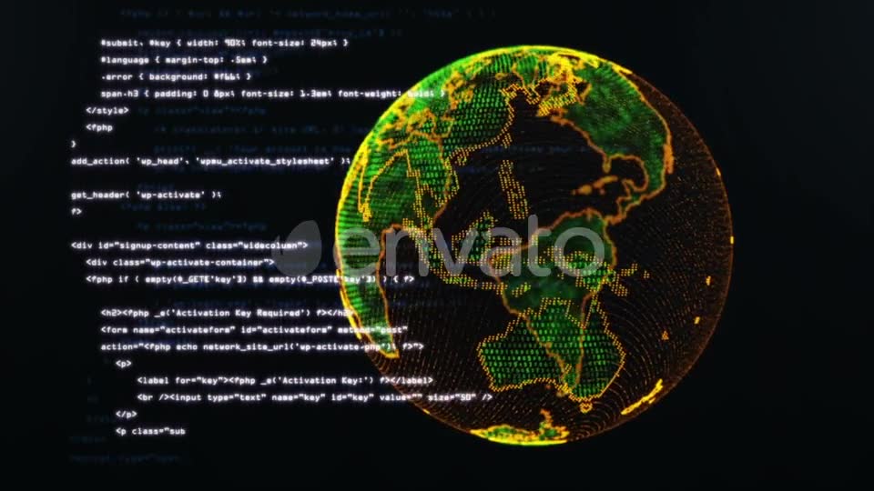Loopable Program Code with Globe Videohive 21749871 Motion Graphics Image 2