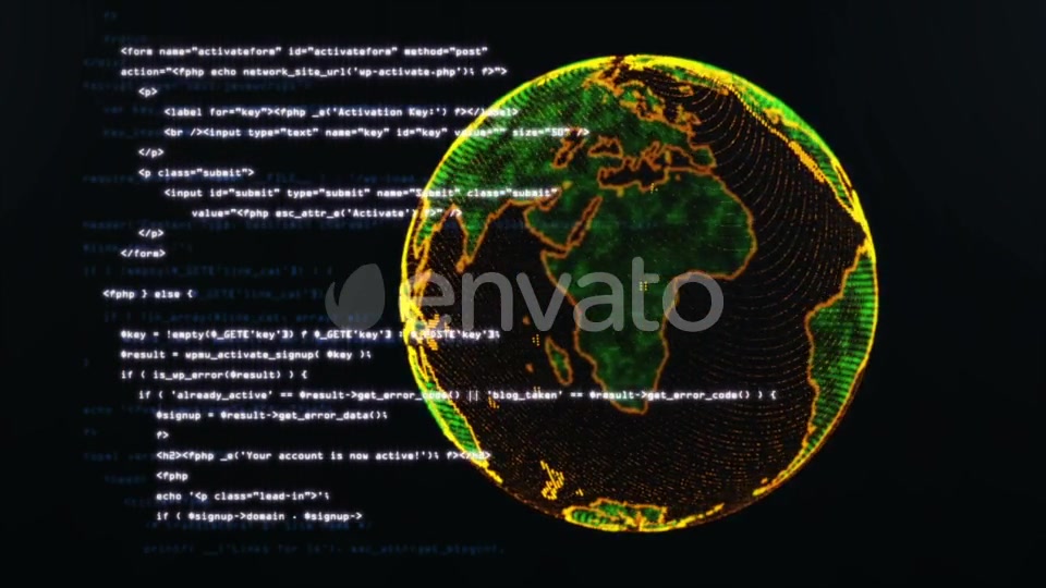 Loopable Program Code with Globe Videohive 21749871 Motion Graphics Image 3