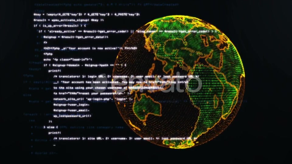 Loopable Program Code with Globe Videohive 21749871 Motion Graphics Image 4