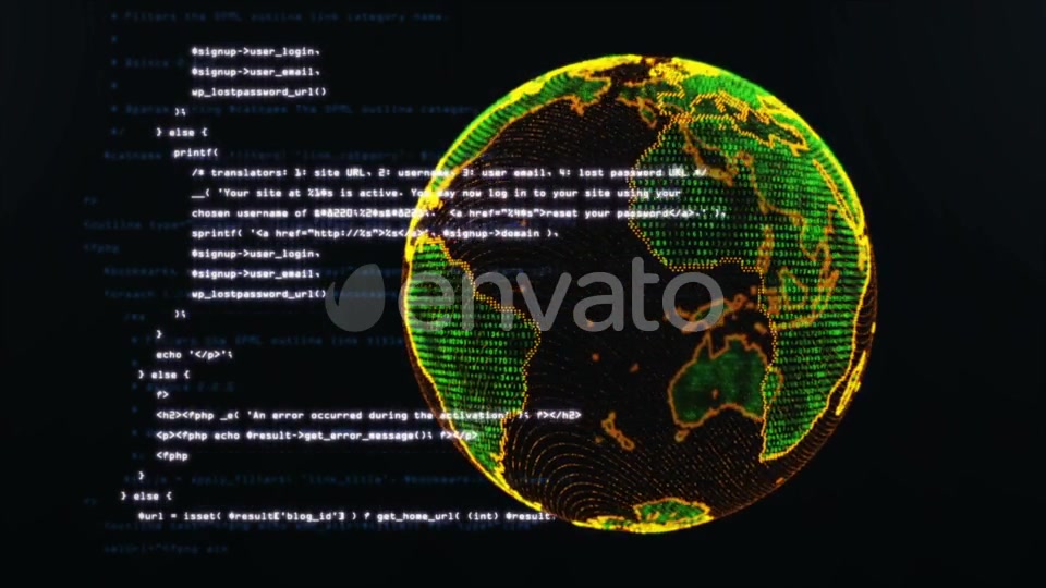 Loopable Program Code with Globe Videohive 21749871 Motion Graphics Image 5