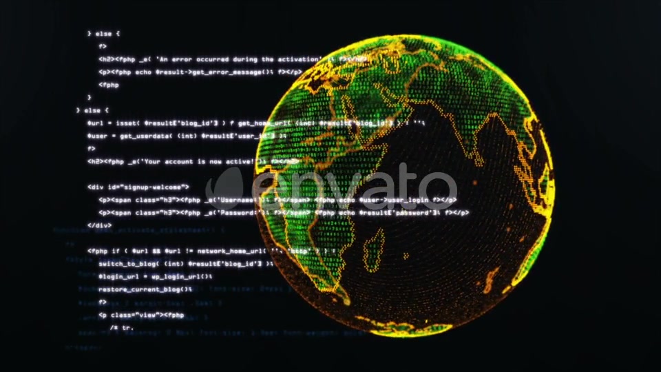 Loopable Program Code with Globe Videohive 21749871 Motion Graphics Image 6