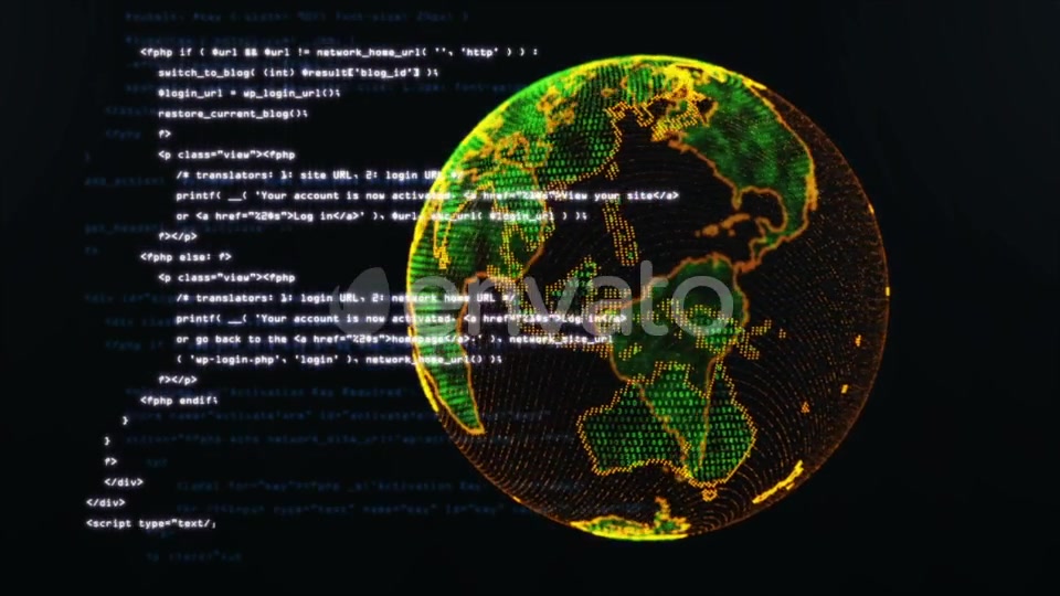 Loopable Program Code with Globe Videohive 21749871 Motion Graphics Image 7
